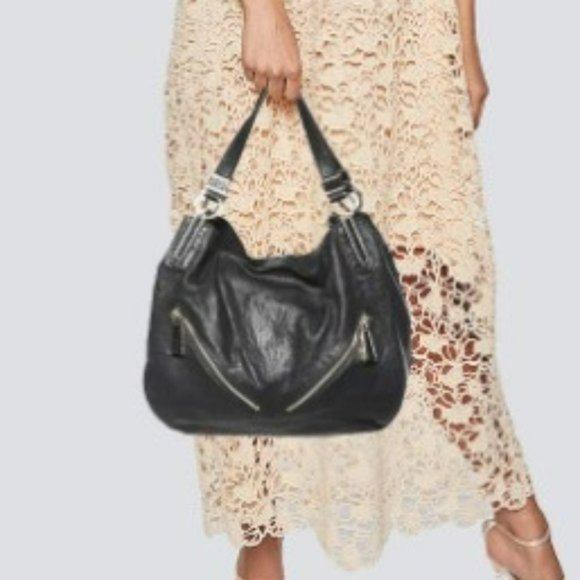 Michael Kors Matilda Brown pebble Leather and Snakeskin Zipper Hobo Bag - Picture 2 of 7